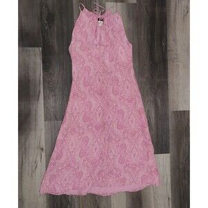 J. CREW 100% Silk Pink Paisley Halter Dress Women's Size 6